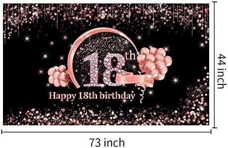 18 -ти роденденски банер за позадини и висечки украси за девојчиња, 18 -годишни материјали за роденденска