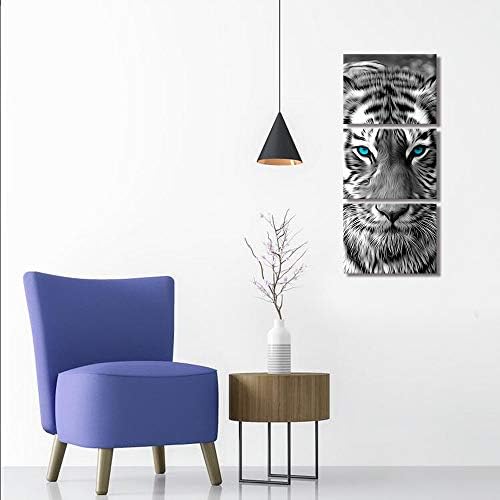 Визуелна уметност декор Апстрактни животни сликање примни црни и бели тигари со сини очи сини очи диви животни