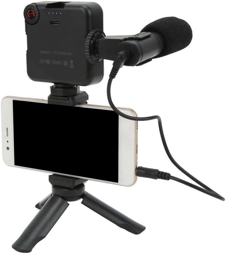 Dsfeoigy Професионален Паметен Телефон Vlog Снимање Колекции Со Мини Статив Телефон Клип Пополнете Светлина Микрофон