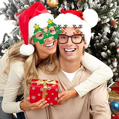 Howaf 27 парчиња Божиќни чаши за хартија, Среќни Божиќни очила за деца со Дедо Мраз Снежен човек од ѓумбир од