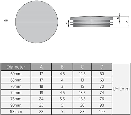 MroMax 1pcs 90mm/3.54 Dia Пластични Цевки Приклучок Тркалезна Пост Крајот Капи За Парапет Скалила Новел