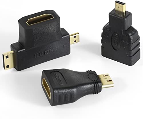 Микро HDMI и Mini HDMI 2-во-1 До HDMI Адаптер, Микро HDMI На Женски HDMI Пренослив HDMI Адаптер Поддржува 4K 3D 1080P,