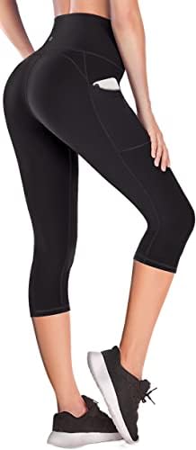 Евдос Капри хеланки за жени со високи половини на каприци со џебови за жени јога панталони тренингот капри панталони