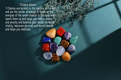 Maibaota 4 Селенит кристално стапче 12 парчиња и 7 чакра кристални полирани камења