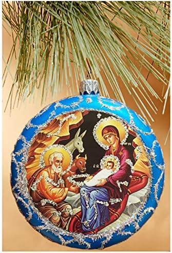 Рождество на Христос Исус религиозна украс за украси на новогодишна елка 4 1/2 инчи, сина