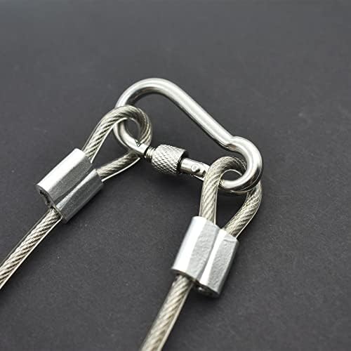 Floyutin 10 PCS 5 mm винил обложен кабел од не'рѓосувачки челик со јамки кратка жица јаже лента за заклучување на безбедносниот
