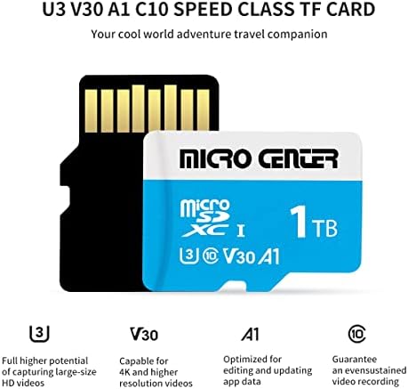 Микро Центар Премиум 1tb microSDXC Картичка, Nintendo-Прекинувач Компатибилен Флеш Мемориска Картичка, UHS-I C10 U3