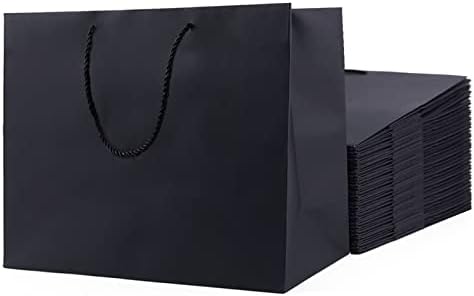 Shipkey 10 Пакет Екстра Големи Торби За Подароци | 16x6x12 Инчи Црни Торби За Подароци, Торби За Подароци За