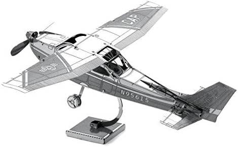 Метална земја Cessna 172 3D метален модел комплет пакет со фасцинации на пинцети