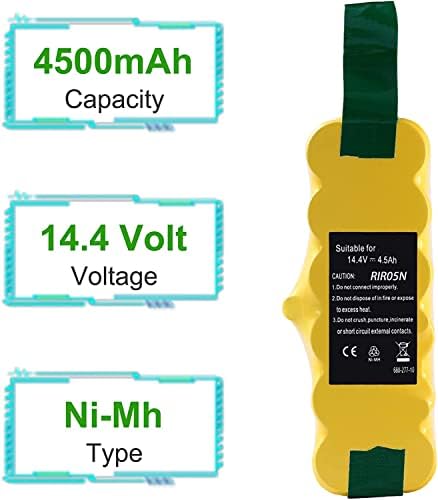 4,5ah 14,4 волти замена батерија компатибилна со Roomba R3 500 600 700 800 900 серија 500 510 530 531 532 535 536 540