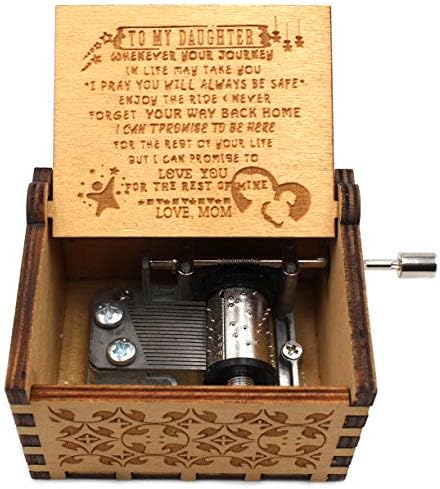 Дрвена музичка кутија Укебобо- ти си мојата музичка кутија за сонце, подароци од мајка до ќерка- 1 сет