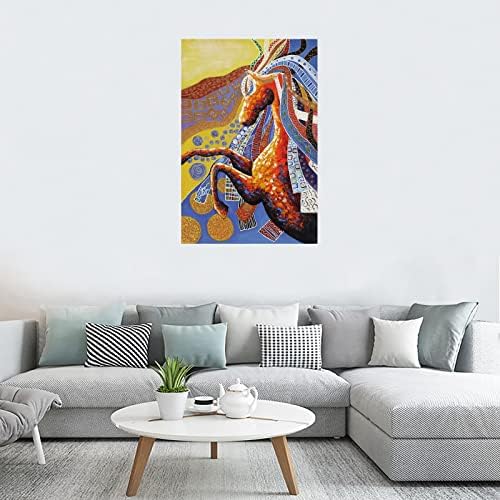 HITECERA рачно насликано масло за сликање на масло со коњи на коњи на платно Апстрактна wallидна уметност декор дневна