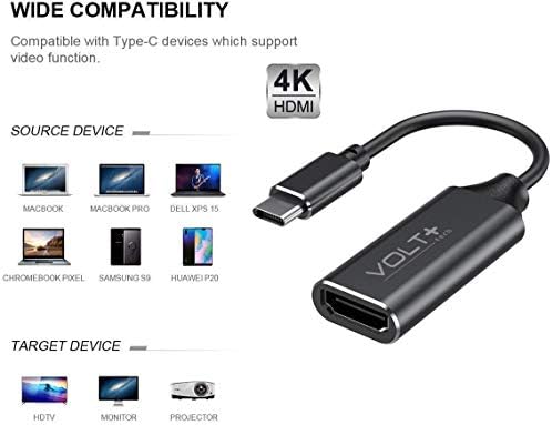 Работи од Volt Plus Tech HDMI 4K USB-C комплет компатибилен со Xiaomi Redmi 20X професионален адаптер