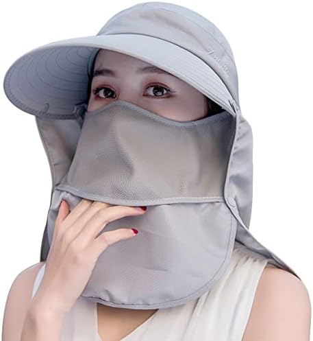 Womenените широки обликувани маски за лице Сонцето капаче одвоено вратот Флеп конска опашка УВ заштита