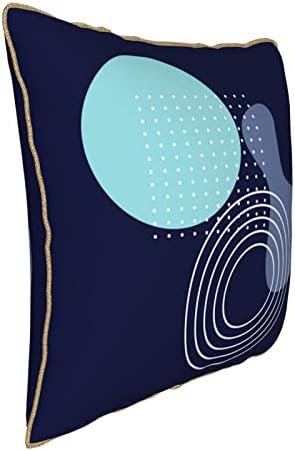 Myshe пакет од 2 кадифени уникатни морнарички сини геометриски графички апстрактни декоративни плоштад перници