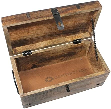 Дрвена кутија за болнички болни за заливот на наутичко заливот со антички заклучување на железо и клуч за скелети