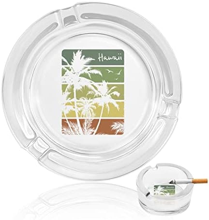 Гроздобер хавајски стакло пепел за цигари тркалезни ленти за пепел за домашна канцеларија и ресторани