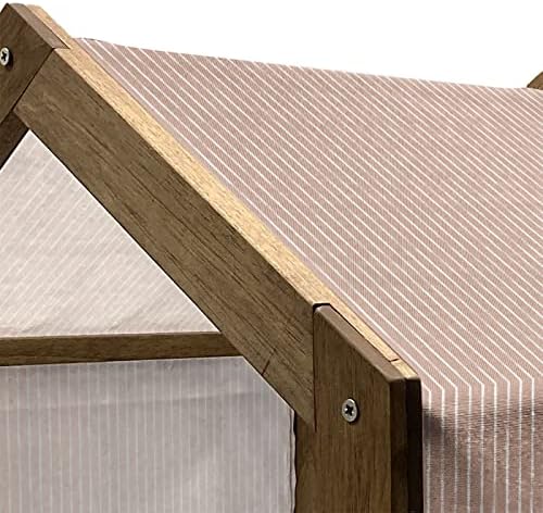 Амбесон Апстракт дрвена куќа за миленичиња, симплистичка графичка илустрација на вертикални ленти во голи тонови,