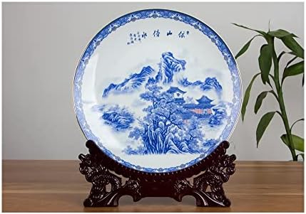 CZDYUF керамичка чинија Традиционална кинеска стил Снежна сцена порцеланска декоративна чинија метроп за хотел за дневна