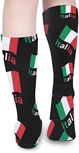 Италија Италија Италијанско знаме печатено чорапи за појавување на бои Атлетски колени високи чорапи