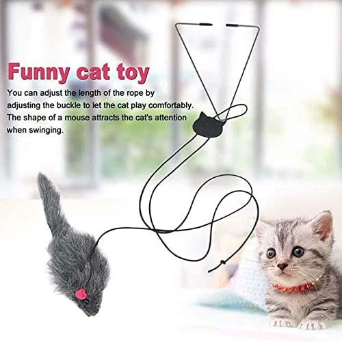 2 парчиња мачки играчки јаже јаже глушец игра, висијќи се повлекува мачка играчка глушец, смешна врата