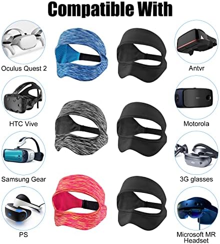 Sayafan Нова надградба VR Mask Mask Band, прилагодлива VR маска за очи за очите за Oculus Quest 2, HTC Vive, PS,