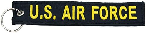 Американски воени воздухопловни сили црни/жолти Отстрани пред синџирот на клучеви во стилот на летот 5,5 x