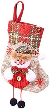 Декор Божиќ што виси бонбони подарок Дедо Мни од дрво Мини чорап Божиќ, порибување дома украс, занишан автомобил