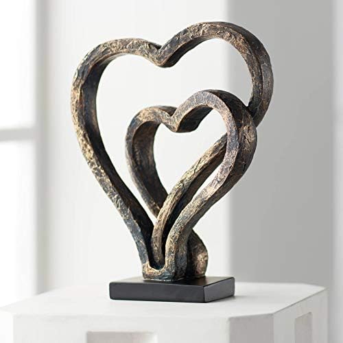 Кенсингтон Хил Меѓусебен срца 11 3/4 Висока бронзена завршница скулптура