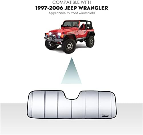 Сончевата сенка на шофершајбната Пигнетиус за 1997-2006 година Jeep Wrangler Преден прозорец Сончев -