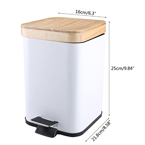 Zukeeljt Trash Can Can Doublelayer Landder Mand Can Can Bamboo Cover Trash Can