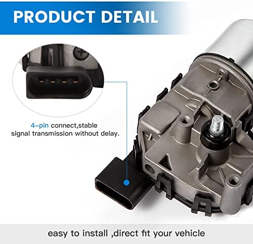 Компатибилен мотор за бришачи на шофершајбната Е-Vniko компатибилен со Volkswagen Jetta 2011 до 2018 Заменете