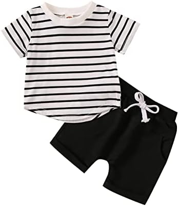 Aimaopao дете бебе момчиња летна облека новороденче момче кратко ракав маица шорцеви облека
