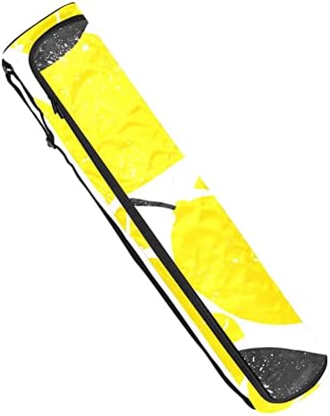 Носач на торби за јога со мат со прилагодлива лента за рамо, овошје од жолти лимо