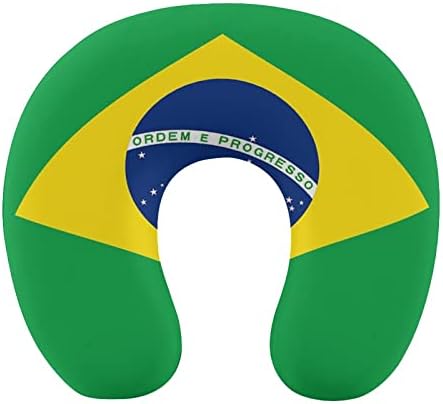 Бразилско Знаме Патување Перница Глава И Вратот Поддршка Перница Меморија Пена У-Форма Потпирач За Глава